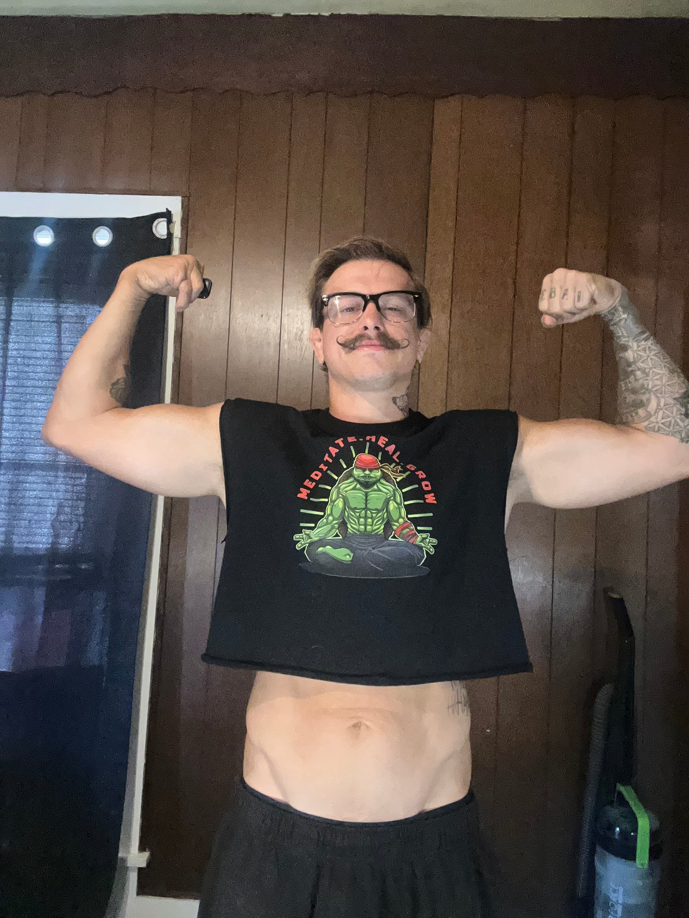 Turtle Warrior Crop Top – Gym & Streetwear Workout Shirt